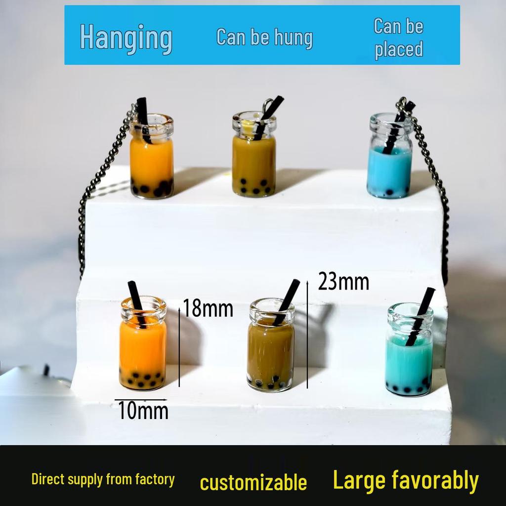 Миниатюрный стаканчик для бабл-ти: Сделай сам Шарм для чехла телефона, Серьга, Подвеска для украшений, Аксессуар для брелка