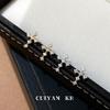 Серьги-гвоздики с крестиком Cui Yan из стерлингового серебра S925 со стразами, легкая роскошь, японско-корейский дизайн, универсальные для женщин.