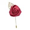 Silk Rose Flore Boutonniere Man Corsage Pins Groom Boutonniere Men Wedding Witness Golden Leaves Wedding Boutonniere Flower Prom