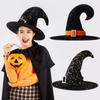 Bending Angle Halloween Hat Velvet Devil Cap Simple Halloween Witch Wizard Hat  Carnival Party