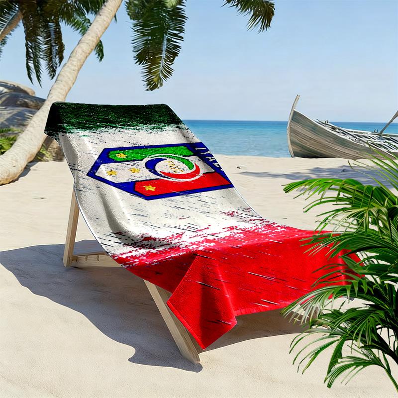Italian Football Print Beach Towel, Large Soft Quick Dry Towel for Beach Camping Swimming