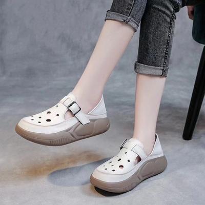 Летние сандалии Baotou Hollow Thick Bottom для женщин