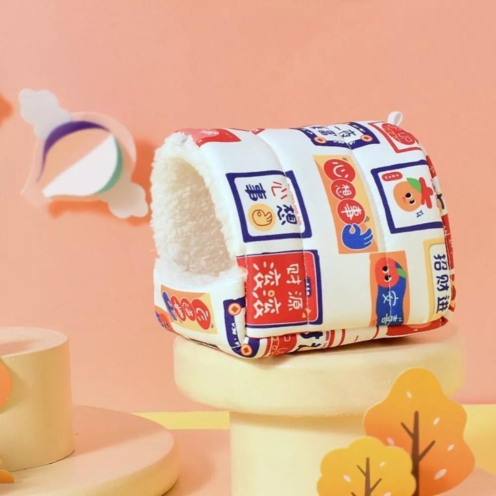 Утолщенный домик для хомяка из хлопка, плюшевая палатка для морской свинки, милые укрытия для хорьков, зима