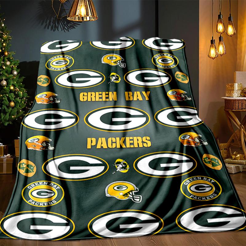 Green Bay Packers Logo Blanket Outdoor Flannel Blanket for Camping, Hiking, Garden Parties, Picnic Essentials,gift for family and friends