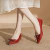 Pointed Toe Hidden Heel Patent Leather Flats with Bow for Women - 2025 Versatile Style, Petite Temperament, Soft Sole.