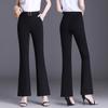 Корейские повседневные брюки для женщин с универсальными черными расклешенными брюками. Брюки нового стиля. Свободные брюки большого размера с микроклешем. Брюки с высокой талией.