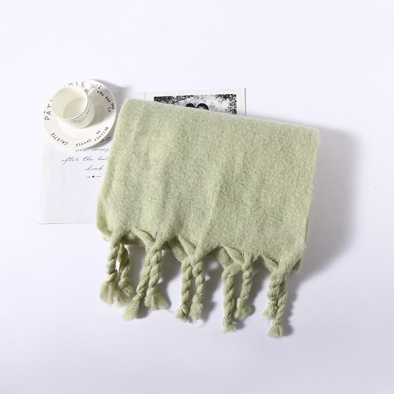 Spring, Autumn and Winter New Solid Color Knotted Beard Scarf Versatile Outer Warm Scarf Shawl
