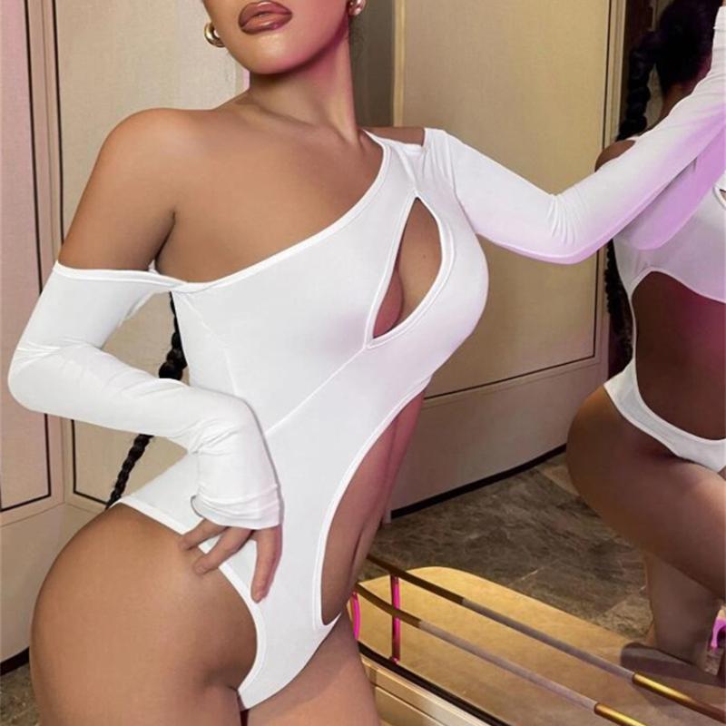 Европейские и американские женщины укороченный открытый пикантный женский облегающий крой с длинными рукавами и открытыми плечами однотонный топ