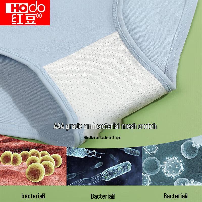 Hongdou Women's Mid-Rise Antibacterial Cotton Briefs (4-Pack)