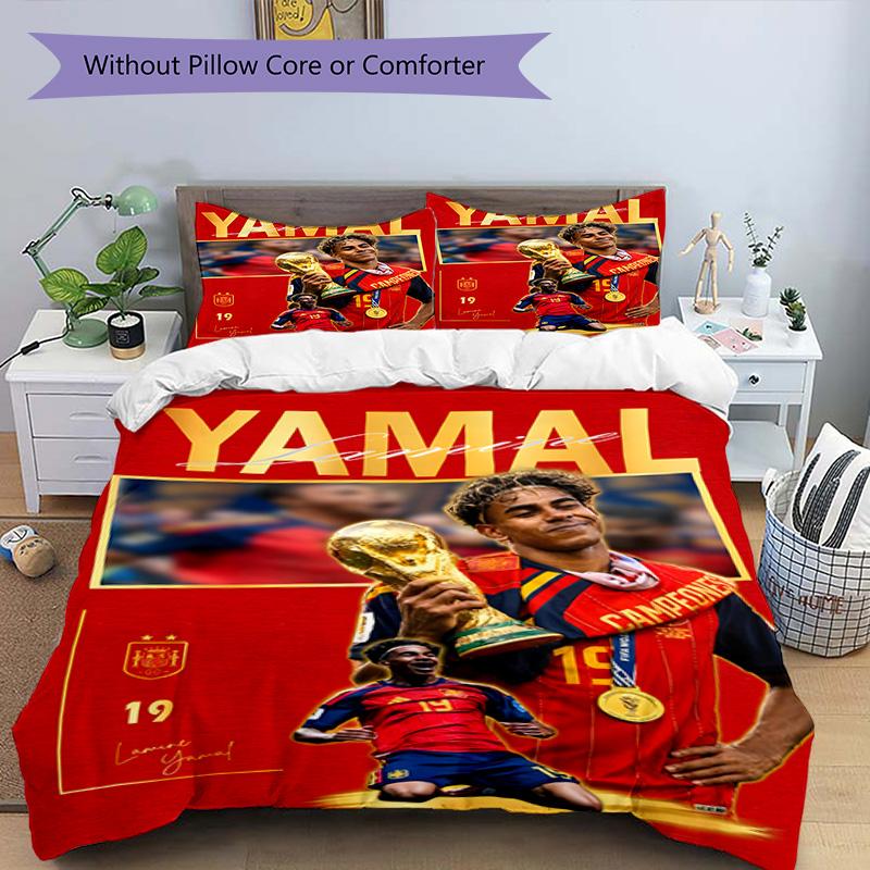 3pcs Yamal Design Cover Set - HD Printed Bedding with 1 Cover and 2 Pillowcases - Perfect for Home and Dorm Decor