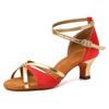 Latin Dance Shoes Women Girls Satin Tango Salsa Ballroom Dancing Shoes Middle Heel 5cm Indoor