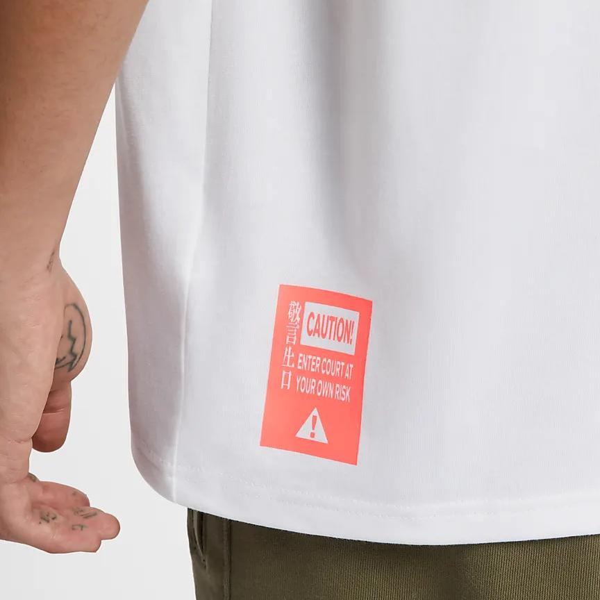 Nike Футболка с круглым вырезом и графическим принтом, короткий рукав, мужские топы, белый цвет HQ1577-100