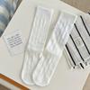 Socks Girls' Ballet Style Cutout Mesh Breathable White Mid-Leg Socks Season Thin Solid Color Stockings