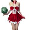 Seductive Red Christmas Lingerie Dress with Bunny Girl Accessories