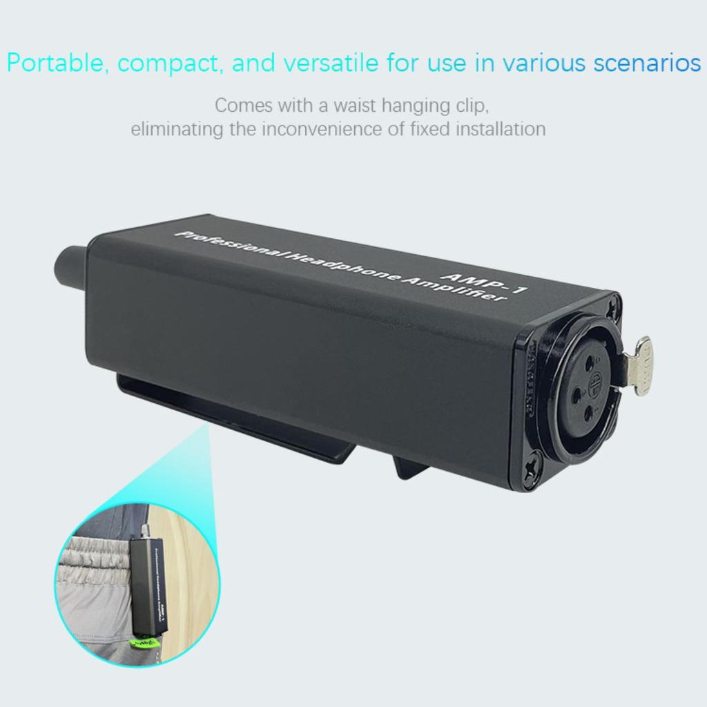 Портативный усилитель для наушников-конвертер со стереовходом XLR и регулятором громкости без потерь AMP-1, выход 3,5 мм, аудио,