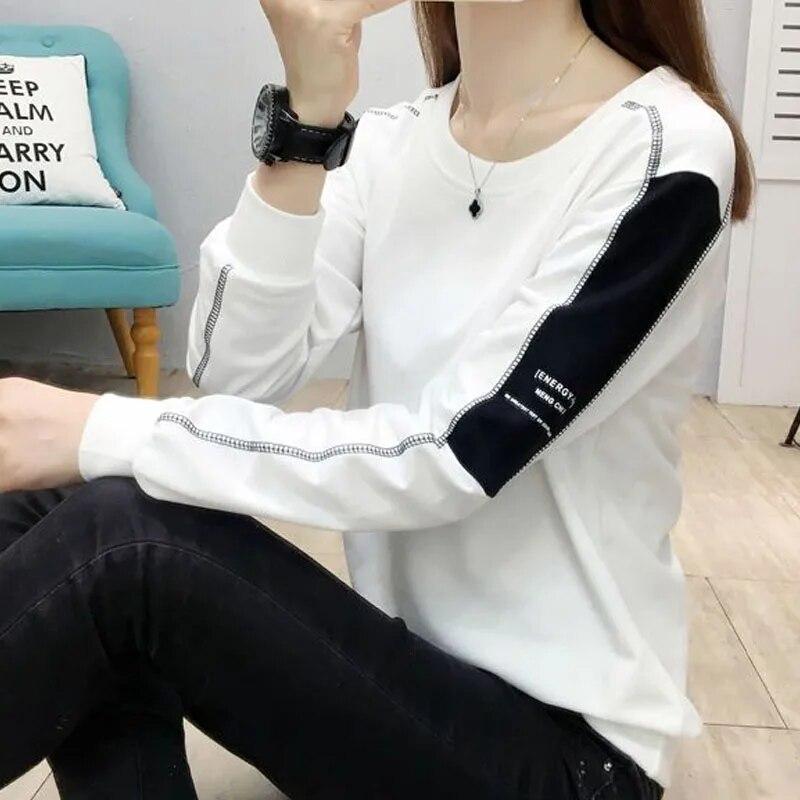 New Spring and Autumn Fashion Trend Korean Version Loose and Versatile Color Matching Foreigner Thin Women's Long Sleeve Sweater