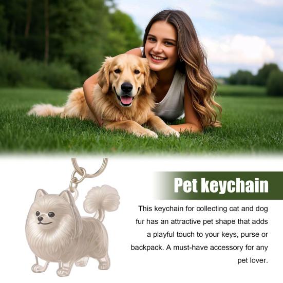 Pet Hair Remover Keychain Hidden Hair Collector Feature Reusable Easy To Clean Cat Dog Hair Collection Keychain