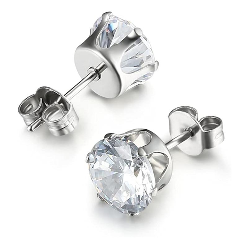 BELLA BOX Простые серьги-гвоздики 3-10 мм с кристаллами циркония, повседневная одежда, универсальные серьги для женщин и мужчин, неподвластные времени стильные украшения