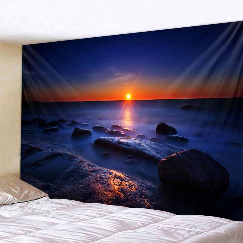 Sunset Beach Cave Tapestry Bohemian Wall Sticker Decorative Tapestry Living Room Wall Fabric Wall Art Tapestry