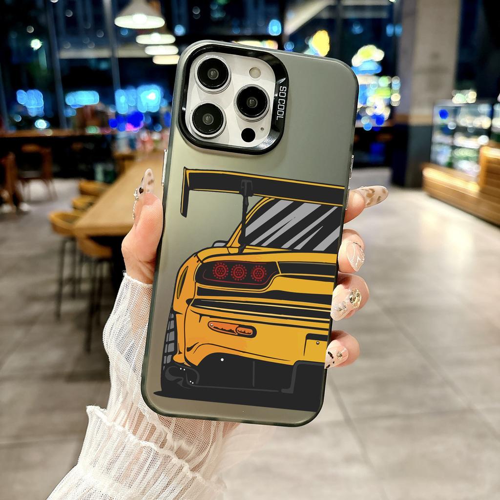 Цветной чехол для телефона для iPhone 17 16E 16 11 15 14 Pro MAX 12 13 MINI 7 8 Plus XR SE Серебристый IMD чехол Япония JDM Спортивные автомобили Комикс