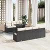 8-piece Garden Sofa Set with Black Poly Rattan Cushions, 2-seater Garden Sofa with Rattan Cushions 3348763