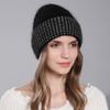 2024 Новая вязаная шапка для женщин, теплая, из меха ангорского кролика, кашемировые шапки, зимние повседневные шапки для женщин, модная, люксовая брендовая кепка