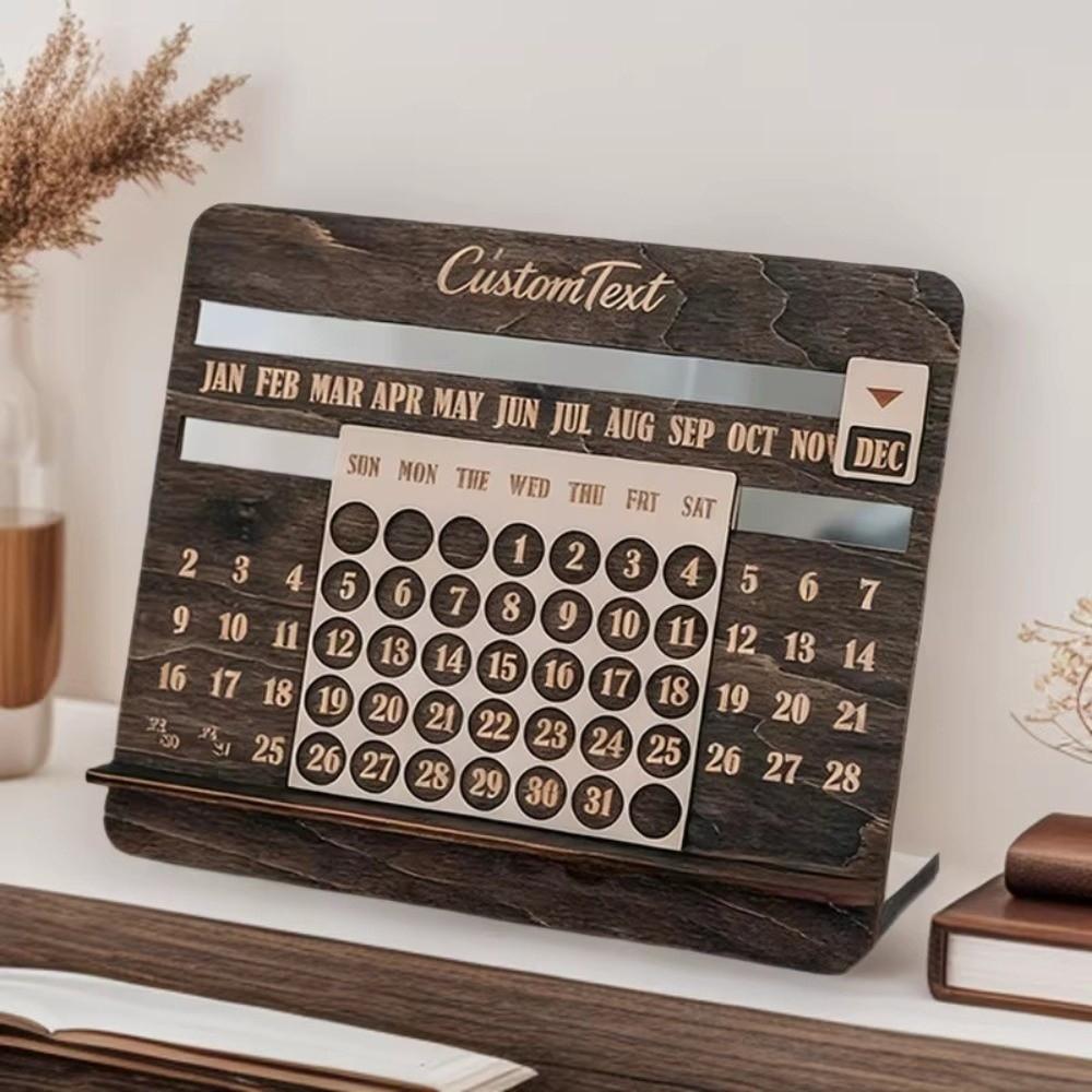 Monthly Chart Design Desk Calendar Wooden Monthly Chart Calendar Gift For Colleagues