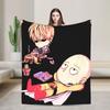 One Punch Man Saitama Anime Graphic Super Warm Blanket  Picnic Plush Bedding Throws Print Flannel Bedspread Sofa Bed Cover