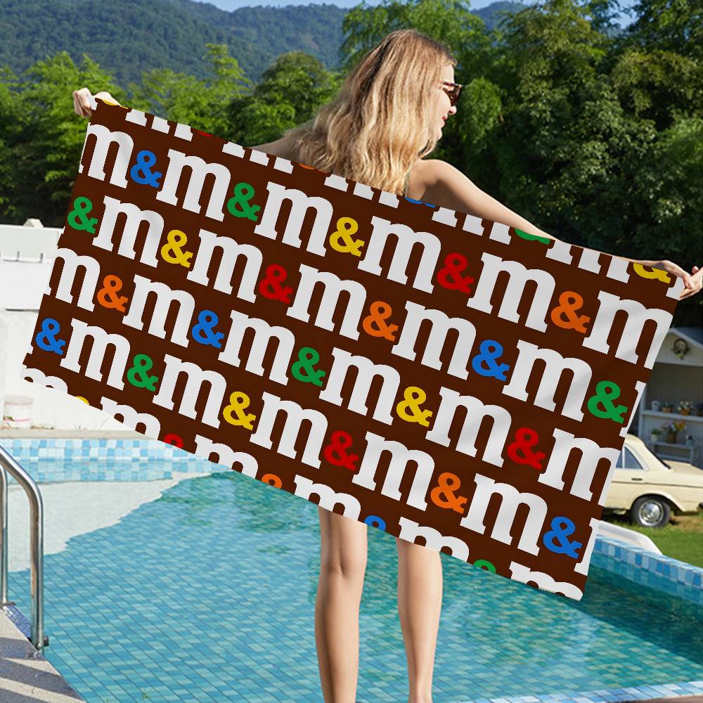 Ковер M&M Конфеты Закуски Микрофибра Пляжное полотенце Впитывающее Быстросохнущее Мягкое Йога Плавание Курорт Альпинизм Полотенце