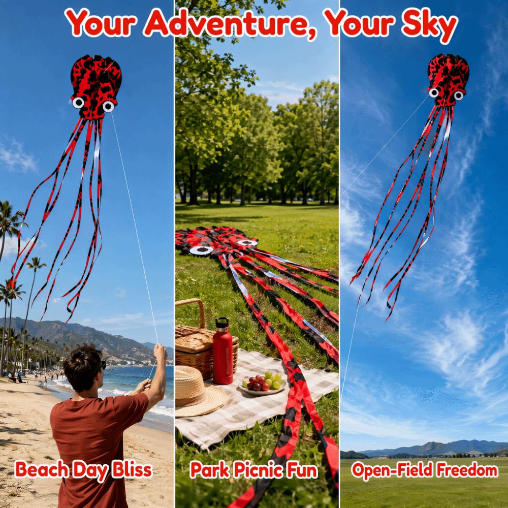 Large Single Line Kite Frameless Soft Animal Kite Durable Outdoor Fun Toy Beach