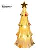 Creative Holiday Present LED Lighted Christmas Tree Tabletop Decoration, Battery Operated Xmas Night Light, Table Light Ornament with Star Topper for
