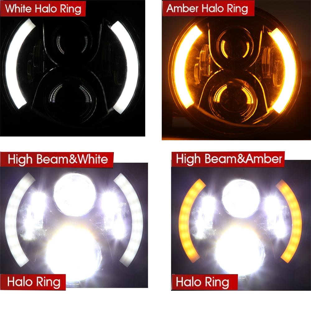 Автомобильный светильник в сборе 7 дюймов H4 светодиодный фар DRL Halo Angle Eyes 12 В 24 В высокий низкий сигнал поворота для Lada Niva