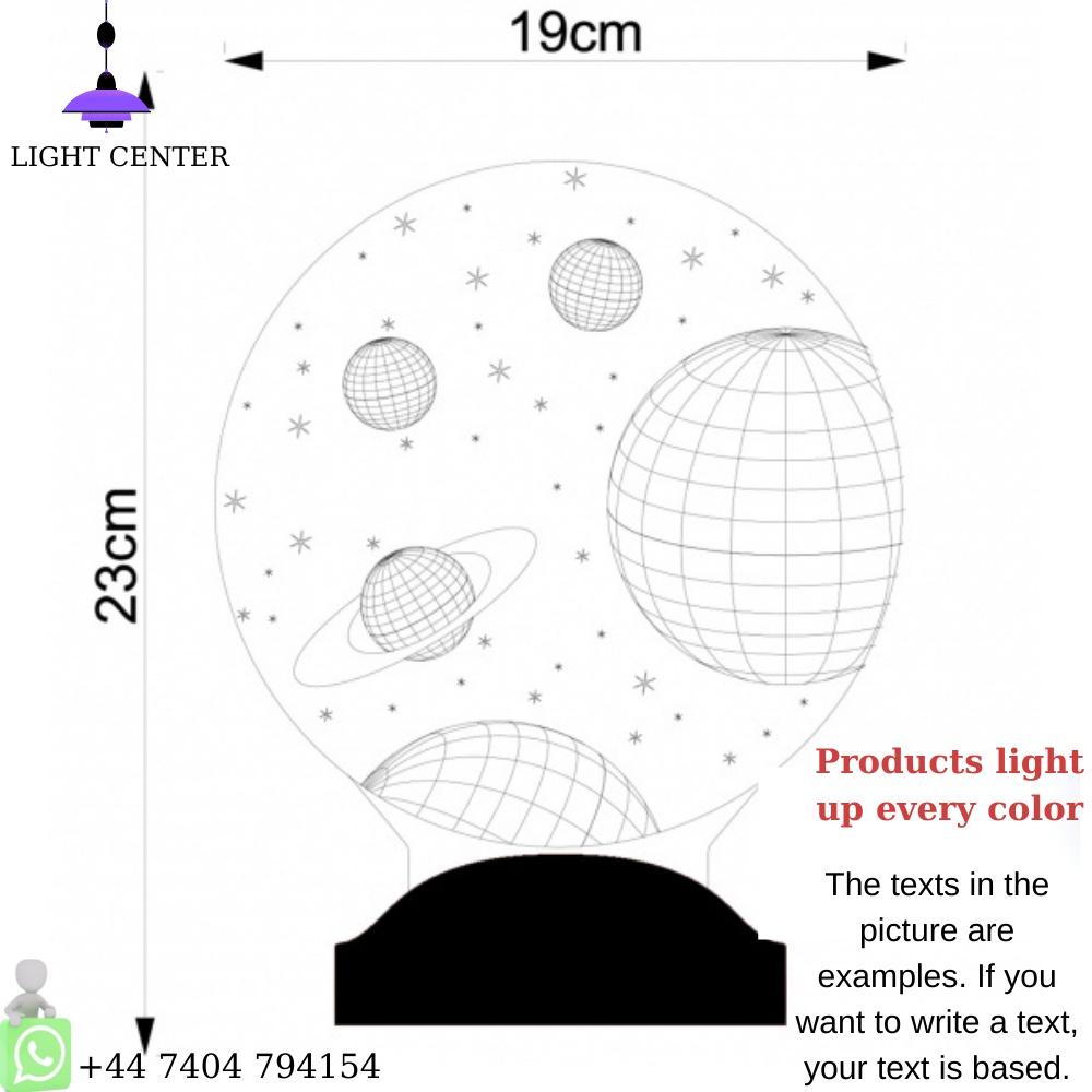3D Customizable/ Space Themed Night Lamps Kids Cool Bedroom Lights Room Lamp for Bedroom Gift Box Desk Light
