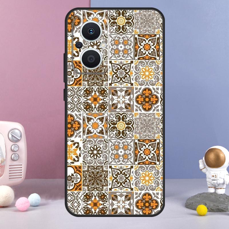 Эстетичный чехол в стиле бохо с мозаикой для OPPO Reno 14 F 11F 12F 13F 10 11 12 13 Pro 7 8 Lite OPPO Find X8 X6 X5 X9 Pro