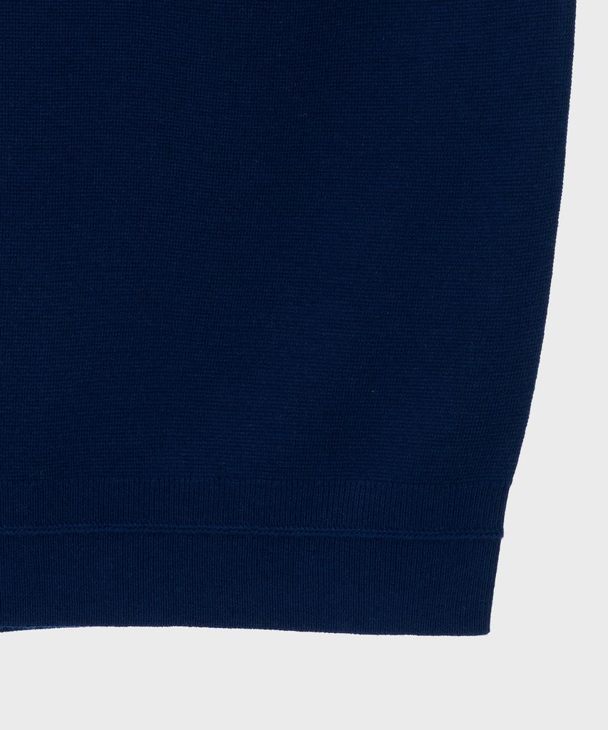 BASIC HOUSE Uni Daily Round Neck Knit Navy Lwkt7101