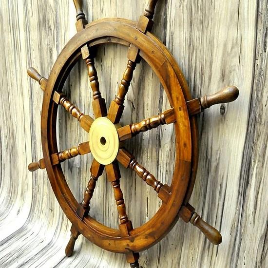 Ship Wheel Wooden  Pirate Rustic Captain Wall Home Decor Nautical Wheel Wall Art