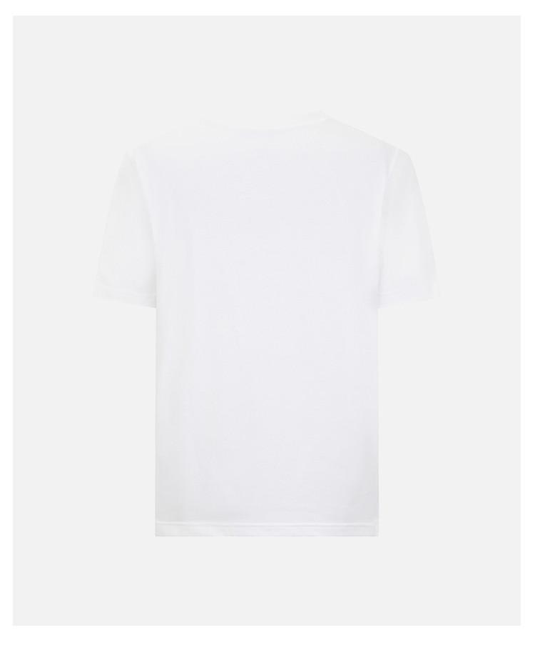 [Skin friendly and comfortable rhinestone logo] Spring and summer simple and clean daily commuting men's short sleeved T-shirt