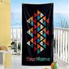 Ethnic Tribal Patterns Personalized Text Beach Towel Quick-Dry Soft Microfiber Perfect for Traveling Yoga Camping and Swimming