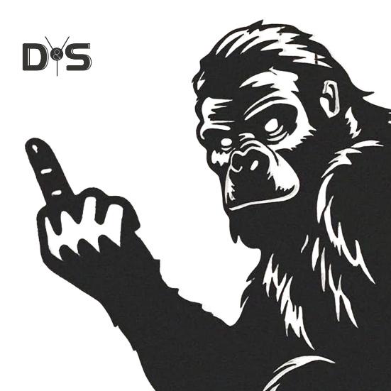 Peeping Sasquatch Metal Sign Middle Finger Animal Silhouette Sign Peaking-a-Boo Sasquatch Sign for Garden Fence Tree Farmhouse Yard Decoration