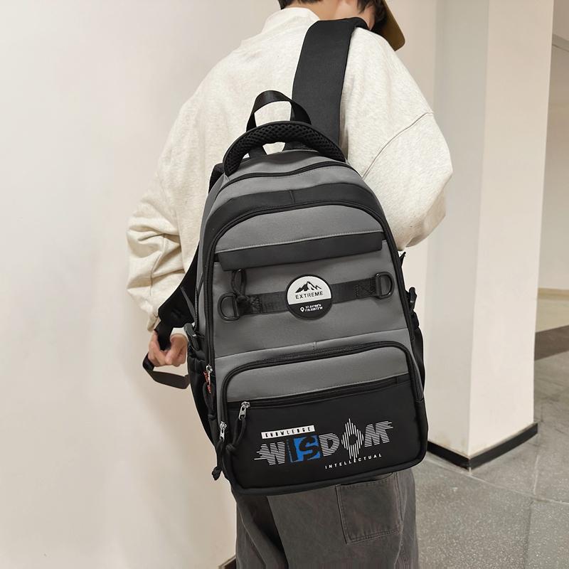 Рюкзак для школьников средней школы с цветными блоками и большой вместимостью для девочек и мальчиков