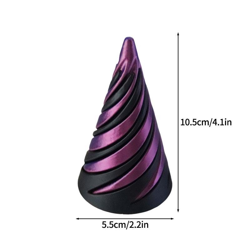 Вращающаяся пирамида Напечатанный на 3D принтере спиральный конус Трехмерная пирамида Настольная фигурка Домашнее украшение Настольные аксессуары