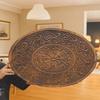 Резной деревянный щит викингов Норвежский настенный декор, реквизит для LARP косплея, средневековый щит воина, подарок для него, костюм на Хэллоуин