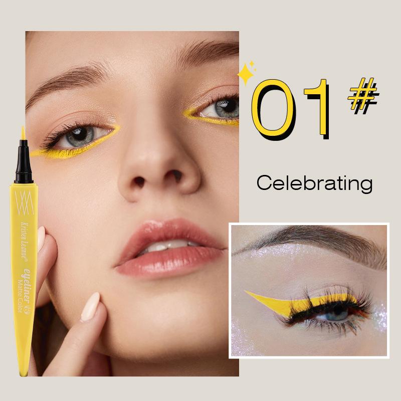 KRISTEN LEANNE Ультратонкий сердечник ручки матовый, сухой и не легко тускнеет, цветная подводка для глаз