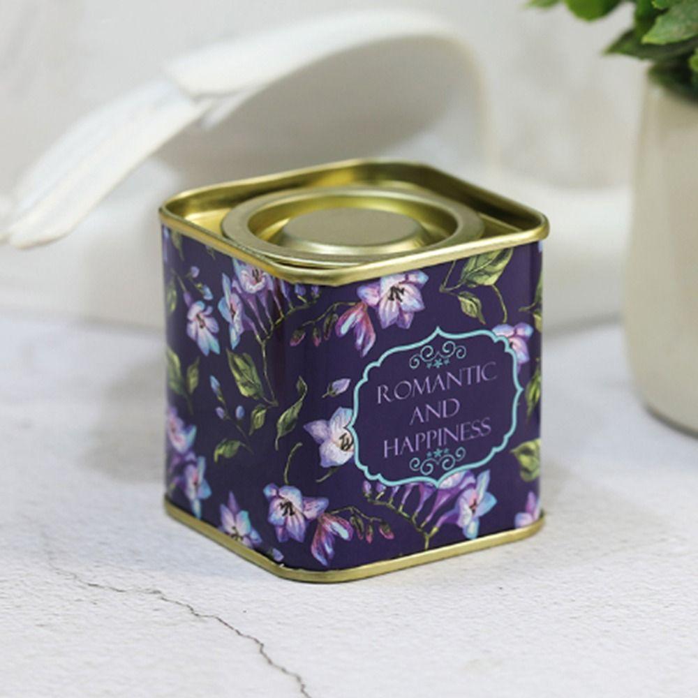 Квадратная жестяная коробка для чая, маленькая металлическая банка для чая, винтажный чай