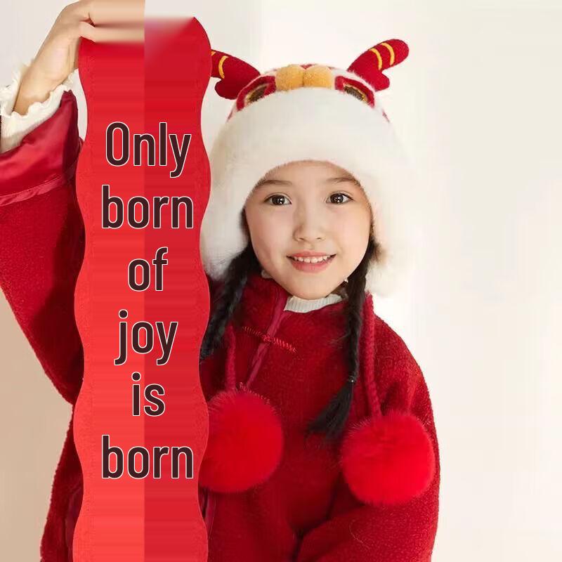 NHZHIW Год Дракона Теплая шапка-ушанка с рогами дракона