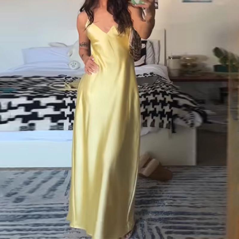 Новое весеннее модное элегантное платье высокого класса с французским V-образным вырезом и подтяжками для женщин