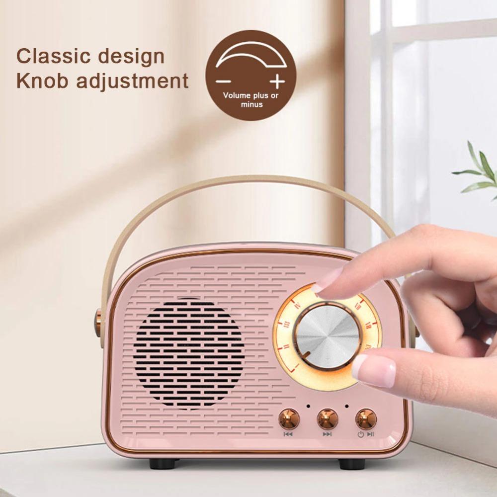 Retro Classical Music FM Receiver Mini Radio Bluetooth-compatible 5.0 Bluetooth Speaker With MIC