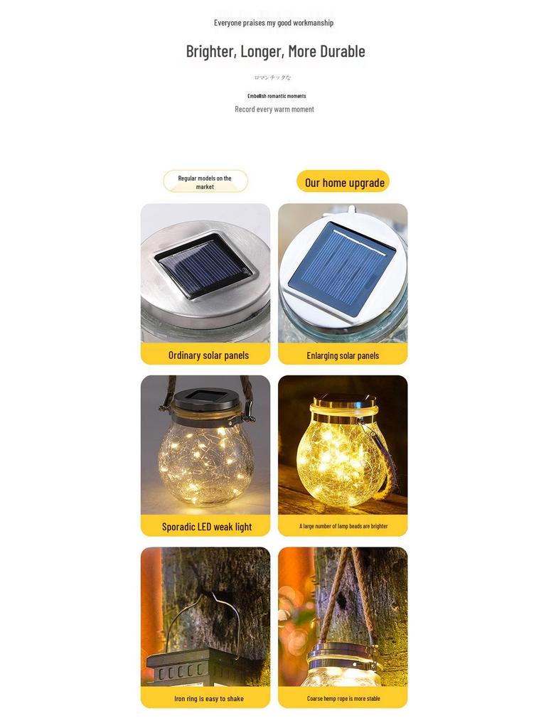 Solar-Powered Outdoor Garden Hanging Light - Glass Mason Jar Christmas Decoration