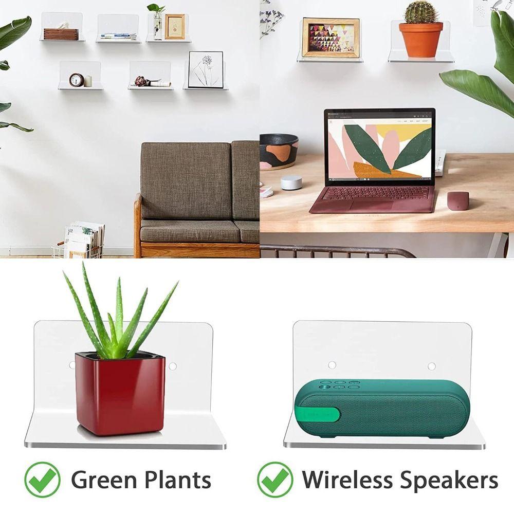 Transparent Design Transparent Wall Shelves Minimalist Floating Shelves Storage Shelves