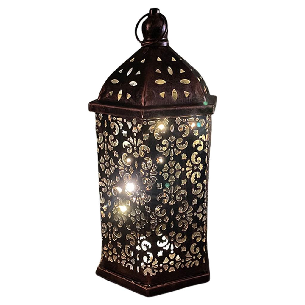 Middle East Arab Vintage Iron Art LED Lanterns Hanging Lamp Hollowed Out Metal LED Hanging Lighting for Home Decors